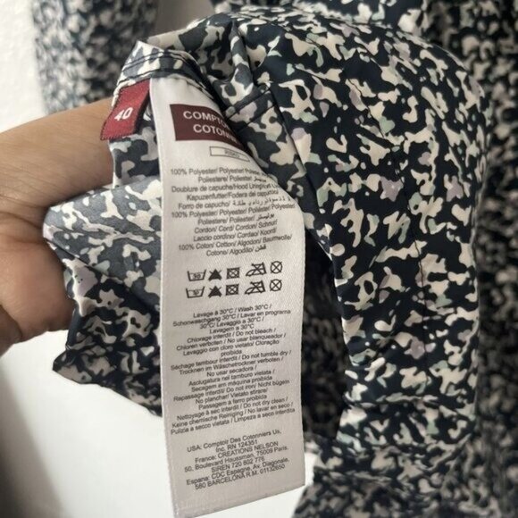 Comptoir Des Cotonniers Black Purple 100% Polyester Lightweight Jacket Sz 40 - Picture 8 of 10